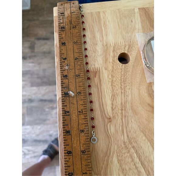 Garnet Bracelet, NEW, Handmade, Stackable, 9” - Picture 5 of 5